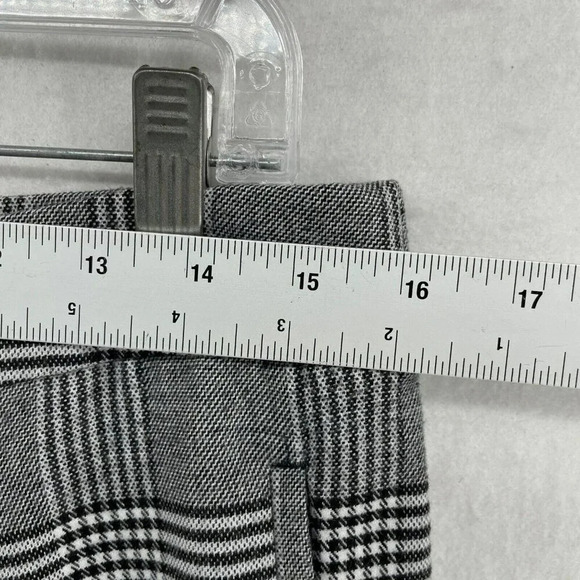 M&S Dress Pants Womens 14 Gray Black Houndstooth Plaid Academia Pleated Trouser - Picture 3 of 11